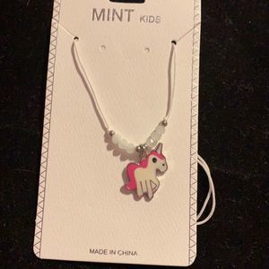 Pink & white kids slide necklace- Mint kids